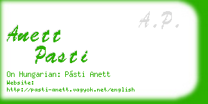 anett pasti business card